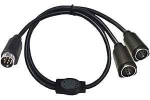 Traovien S-Video 8 Pin Mini DIN Y Splitter Cable, Mini 8-Pin DIN S-Video Male to 2 Female Y Splitter Extension Adapter Cable for TV Receiver, TV, Monitor, Projector,Etc(50CM/20Inch) (8pin M /2F)