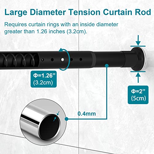 Oxdigi Room Divider Tension Curtain Rod Long / 122.1141.7 inches Large