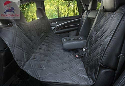 Parachute Pet Bench Car Seat Protector For Up To 3 Seatbelts With Removable Zipper - Non-Slip Backing &amp; A Lifelong Promise (Black Zipper). Also Available In Black Bench.