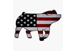 VISION GRAPHICS American Flag Pig Silhouette 1 - Not For Resale Without Permission Sticker Bumper Sticker Vinyl Decal 5"