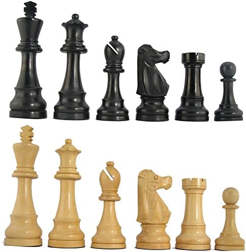 6" MoW Ebonized French Staunton Chess Pieces