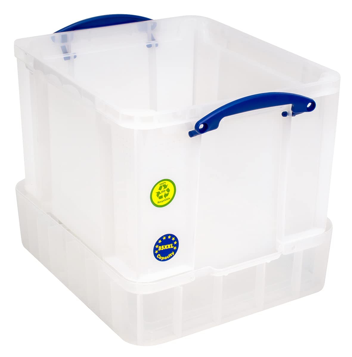 Really Useful Box Plastic Storage 35 Litre with XXL Lid White Strong — image 1
