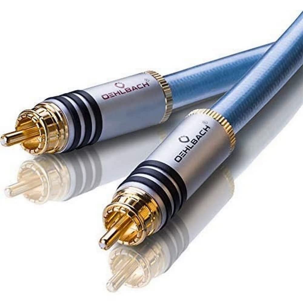 Oehlbach XXL Series 2 High-End Stereo Audio RCA Cable (Made in Germany, Multiple Shielding, HPOCC Copper, RCA Male) - 2 x 1.5 m Blue