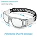 PONOSOON Sports Goggles for Basketball Football Volleyball Hockey Paintball Lacrosse 1809(Transparent Gray)