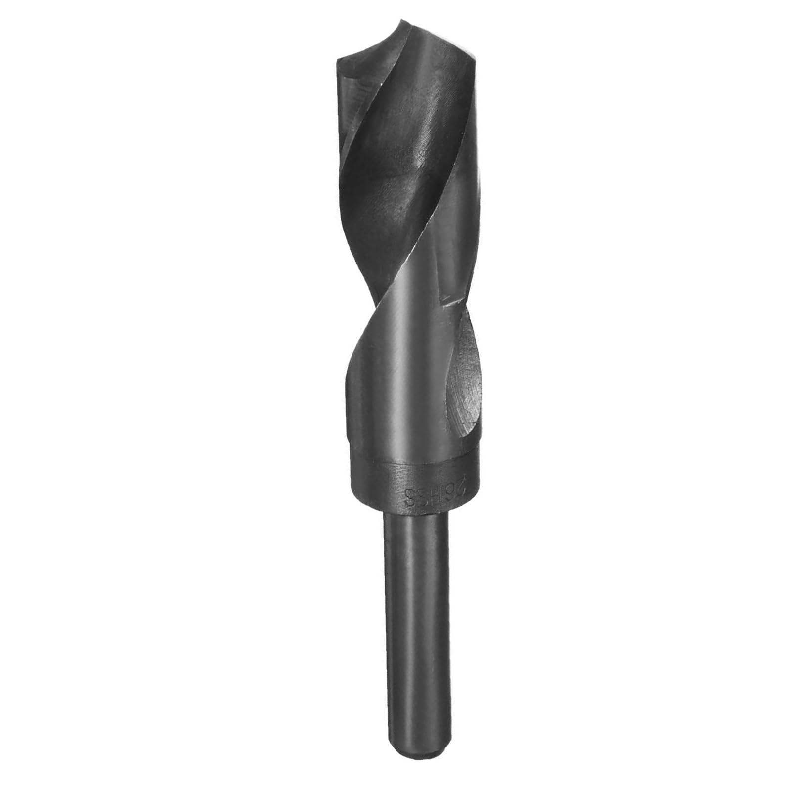 TOP-VIGOR 26mm Reduced Shank Drill Bit, High Speed Steel HSS 9341 Black Oxide with 1/2 Inch Straight Shank Drill Bit for Metal, Stainless Steel, Aluminium, Wood, Plastic