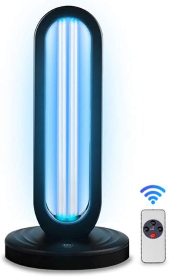 CBRCYGG Ultraviolet germicidal lamp, with ozone quartz tube disinfection, portable UV C LED disinfectant for car refrigerator, bathroom pet area, with lamp holder 38W [Class A Energy +]