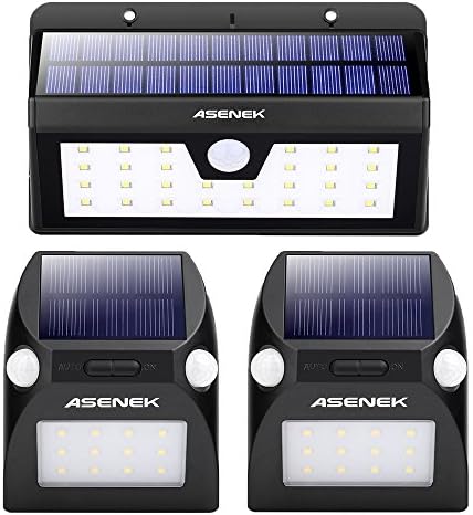 ASENEK 3 Pack Solar Lights 12 LED 28 LED Motion Sensor Light Waterproof Wireless Security Solar Light Solar Wall Light for Garage Driveway Garden Patio Fence Deck Yard