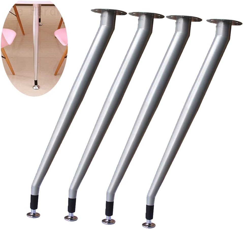 Industrial Pipe Table Legs&Shelf Legs,28.5in Heigh,Coffee Tables&Bench Legs&End Table Set of 4 Legs (White/Silver)
