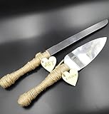 Custom Rustic Wedding Cake Knife and Server Set, Personalized Rustic Country Wedding Twine Knife and Cake Server Set