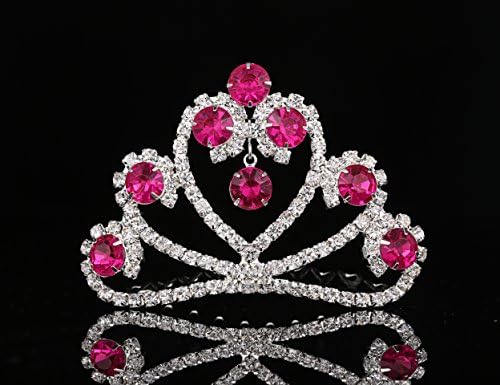 Lovelyshop Mini Rose Gems Rhinestone Tiara for Wedding Bridal Prom Birthday Pegeant Prinecess Crown