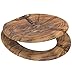 Sanilo Soft Close Toilet Seat ROUND, Quiet and Slow Close Lid and Seat, Strong Bumpers and Hinges, Old Tree