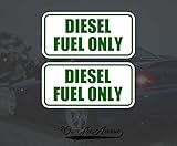 OwnTheAvenue x2 Diesel Fuel Only Sticker Decal Tank Fuel Door Set Pack lot 4" Each LargeVers.