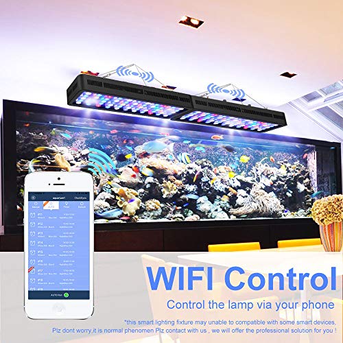 Lightimetunnel WiFi LED Aquarium Light, 165W WiFi Plus Dimmable Full Spectrum Fish Tank Light with Four Channels for Freshwater Saltwater Marine Tanks LPS/SPS - Thumbnail 6