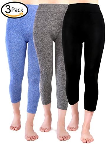 Fang Abodhu High Waist Capri Leggings for Women - Multicolor 3 Pack- One Size(S - L)