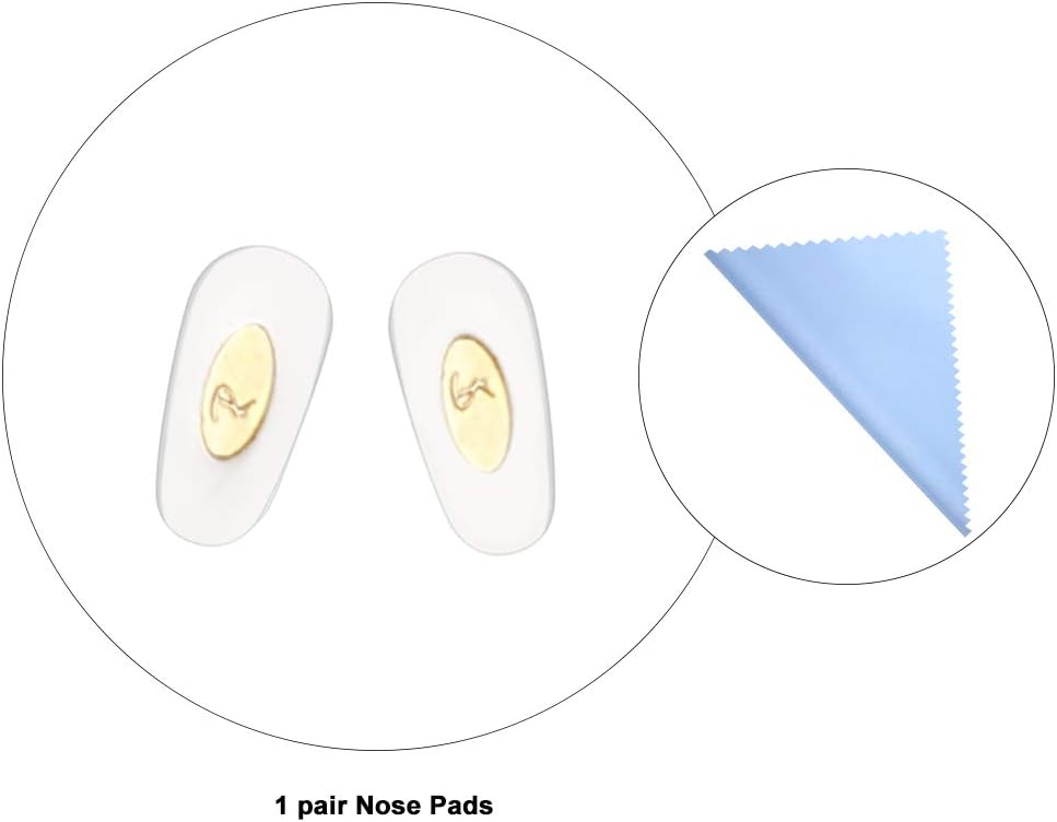 Replacement Push-in Nose Pads for Ray-Ban RB6335 Glasses Repair Kits,Bonus Lens Cloth (gold), 3 Count (Pack of 1) - Image 3