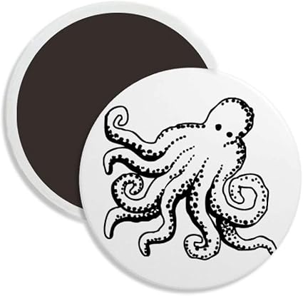Amazon Co Jp 海洋生物 タコ イラスト ラウンド セラミック 冷蔵庫マグネット 記念品 デコレーション ホーム キッチン