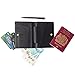 Crocus World RFID Blocking Passport Holder, Slim and Light-Weight Travel Document Organizer, Black Wallet Passport Holder, Made with Soft, Water-Resistant Polyurethane Leather
