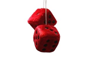 Car Hanging Dice,Plush Cotton Dice Car Rear View Mirror Ornaments for Car Home Office Decoration (Red)
