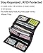 YALUXE Wallet for Women RFID Blocking Leather Removable Checkbook Holder Large Capacity