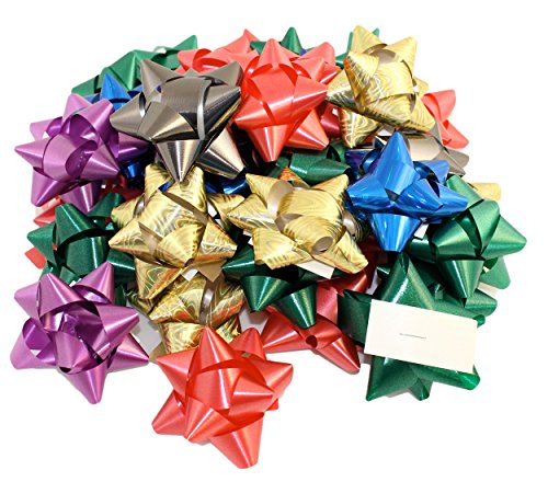 Pack of 36 Self Adhesive Gift Bows in Assorted Colors, Peel N Stick Gift Bows