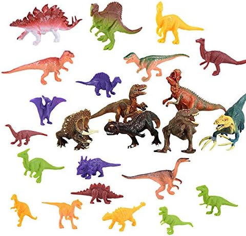 Godr 2.3" to 7" Plastic Dinosaur Toys, Educational Realistic Dinosaur Figures for Boys Toddlers Including T-Rex, Stegosaurus, Triceratops, Great Gift Set and Party - 28 Pack