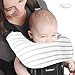 Baby Bjorn Carrier One Drool Cover 100% Organic Bamboo K’un Teething Pads w/ Grey & White Striped Pattern by Baby Preferred