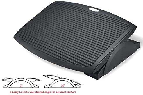 Under Desk Office Foot Rest Footrest Adjustable Angle w/ Non-skid Surface Black