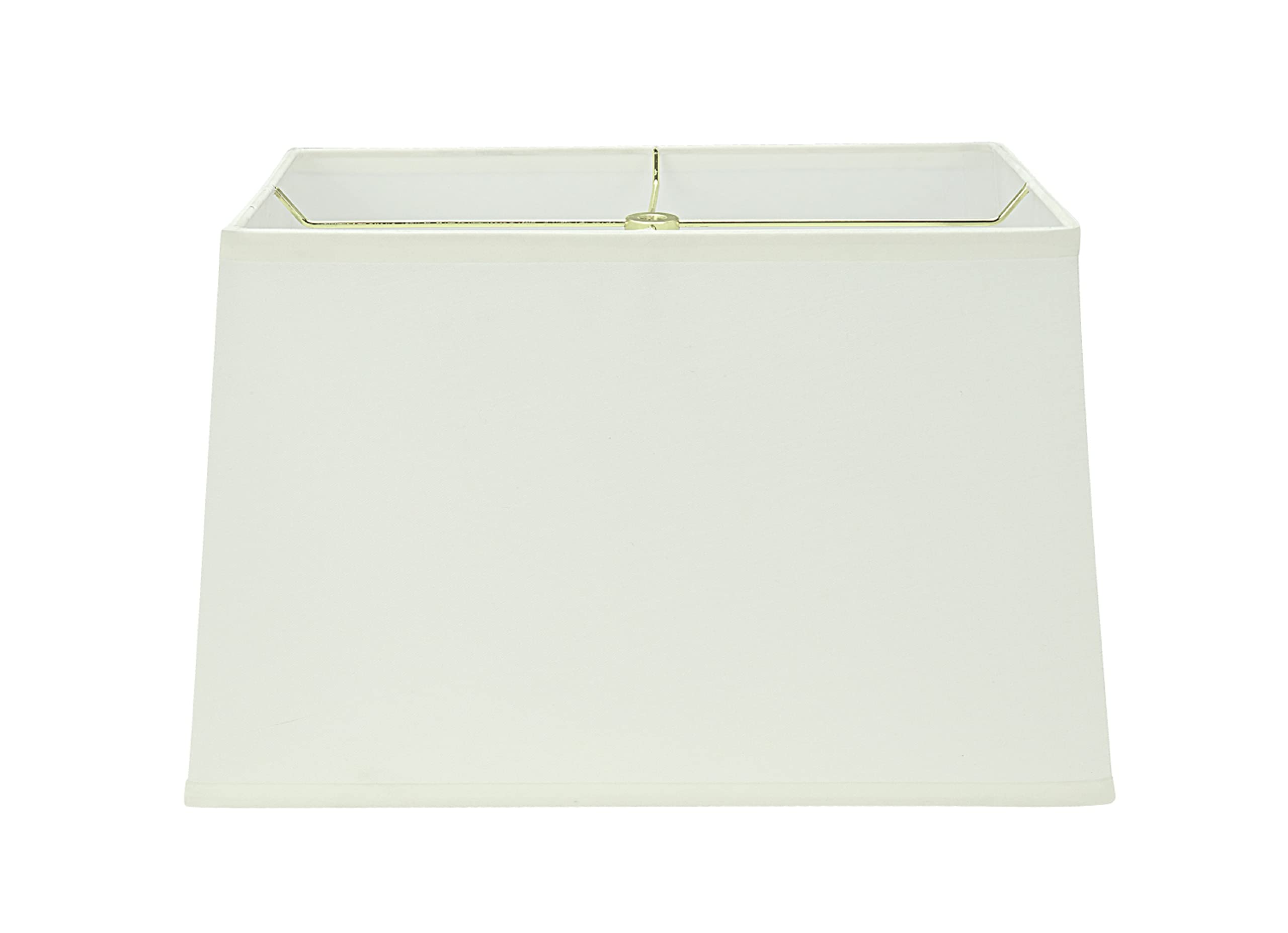 Photo 1 of Aspen Creative 36023 Transitional Rectangle Hardback Shape Spider Construction Lamp Shade in Off White, 10" + 16" Wide, (8" + 14") x (10" + 16") x 10"