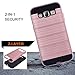 Galaxy J5 Case, Kmall 2in1 [Metal Brushed Texture] Impact Resistant Heavy Duty Hybrid Dual Layer Full-Body Shockproof Protective Cover Skin Shell For Samsung Galaxy J5 J500H J500M [Rose Gold]