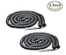 iMBAPrice (Pack of 2) 3 to 25 Feet Black Coiled Telephone Phone Handset Cable Cord (Value Pack)