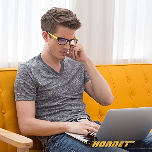 HornetTek YEL107 Computer & Gaming Glasses with Blue Light Protection & UV Filter Eyewear Light Weight Frame Crystal Lens - Thumbnail 5