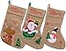 Zilo Novelties Burlap Christmas Stockings, Large Burlap Stockings for Christmas with Snowman, Reindeer & Santa (3)