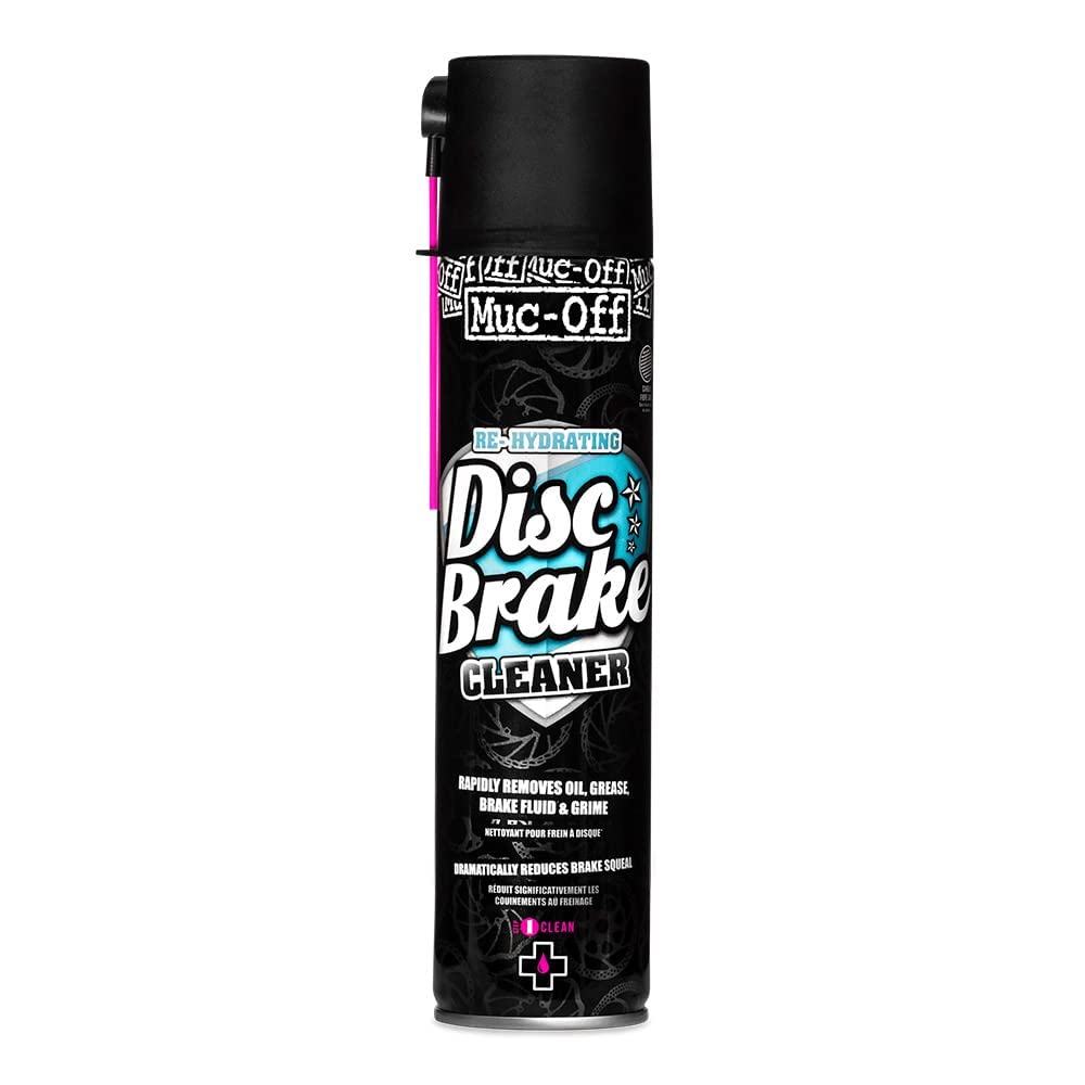 Muc-Off Disc Brake Cleaner - Rapid-Acting Bike Brake Cleaner Spray with Rehydrating Formula - Improves Braking and Reduces Squeal - Safe on all Surfaces - 400ml
