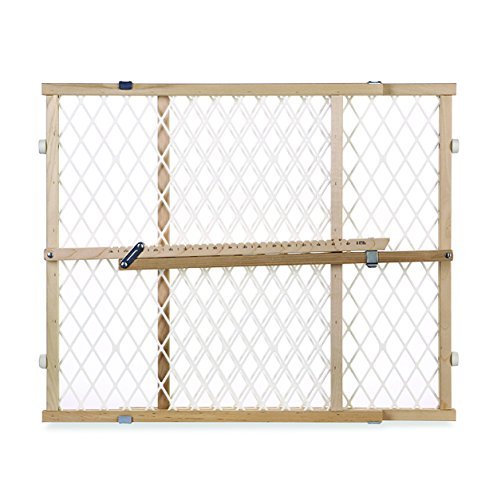 Toddleroo by North States - Diamond Mesh Wooden Baby Gate: Pressure Mounted Baby Gate for Doorways - Adjustable 26.5 to 42 Inches Wide - 23 Inches Tall