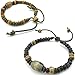 KONOV Mens Womens Ceramic Rope Bracelet, 2pcs, Couples Valentine's Day Gift, 7-9 inch Adjustable