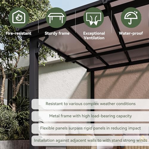 Aoxun 12'x10' Wall-Mounted Gazebo Review: Sloped-Roof Pergola with UV Protection image 27