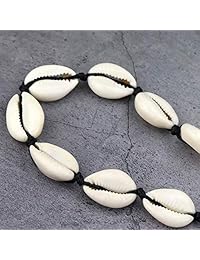 Suyi - Collar con gargantilla de concha natural hawaiana hecha a mano, collar ajustable con concha de mar para mujer