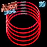 Glow Sticks Necklaces Party Pack - Bulk 50 Stick - Long Extra Bright Glow In The Dark Party Supplies - 22