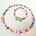 Unijew Kids Jewelry Colorful Bead Candy Fashion Jewelry Necklace Bracelet Set for Little Girls Children