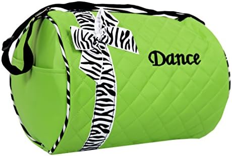Dance bag - Quilted Zebra Duffle in Green