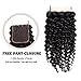 ISEE Hair Virgin Malaysian Deep Curly Jerry Curly Human Hair 3 Bundles With 4x4 Free Part Lace Closure,100% Unprocessed Human Curly Hair Extensions(16