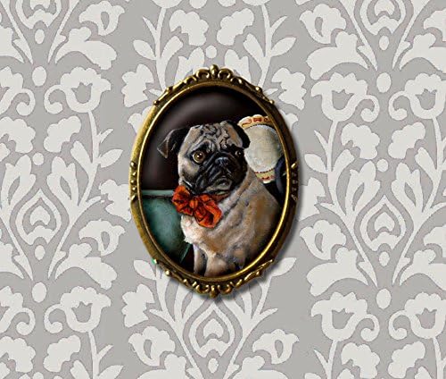 Pug Brooch, Pug Pin, Pug Portrait, Dog Brooch, Dog Portrait Brooch, Pet Portrait, Pug Lover Gift, Dog Lover Gift, Animal Brooch,
