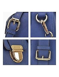 Dasein - Bolsos de mano para mujer, de piel vegana, Azul, M