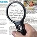 SeeZoom Lighted Magnifying Glass 3X 45x Magnifier Lens - Handheld Magnifying Glass with Light for Reading Small Prints, map, Coins and Jewelry - LED Magnifying Glass
