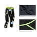 Baleaf Men's Cool Running Fitness Compression 3/4 Leggings Tights Black Fluorescent Yellow Size M
