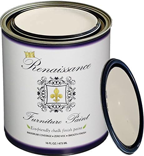 Renaissance Chalk Furniture Paint - Non Toxic, Eco-Friendly, Superior Coverage (16 oz (Pint), Ivory Tower 02 - Antique White)