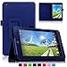 Infiland Acer Iconia B1-730HD Case, Folio PU Leather Slim Fit Stand Cover for 7inch Acer Iconia One 7 B1-730HD Tablet Only, Navy