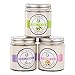 Scented Candles (Lemongrass & Peach & Lilac) - 3 x 8.5-Ounce Soy Candles - Pet Odor Exterminator Candle with Natural Essential Oil （Set Gift of 3）
