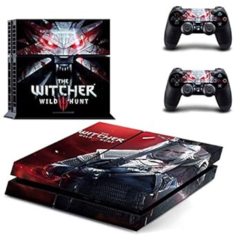 Playstation 4 + 2 Controller Aufkleber Schutzfolie Set - The Witcher /PS4