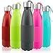 Thermo Tank Insulated Stainless Steel Water Bottle - Ice Cold 36 Hours! Vacuum + Copper Technology - Carry Loop Lid, Silicone Grip - 17 Ounce (Grey, 17oz)